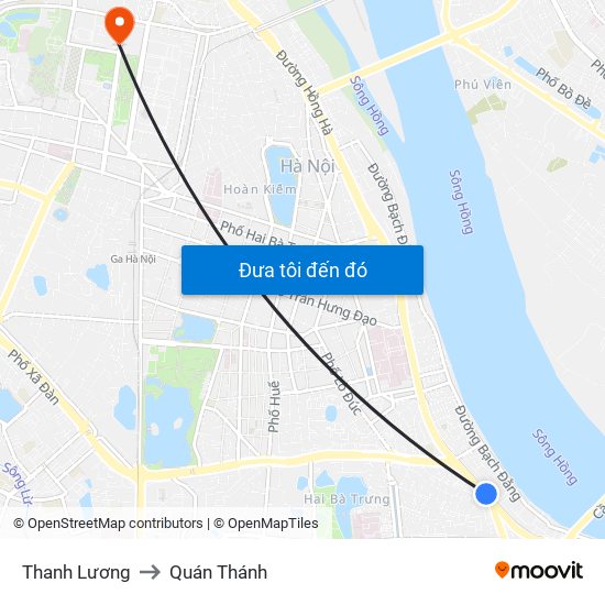 Thanh Lương to Quán Thánh map