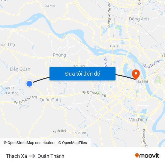 Thạch Xá to Quán Thánh map