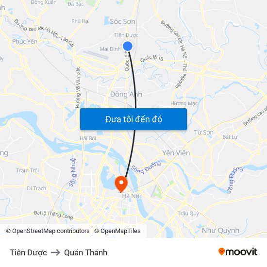 Tiên Dược to Quán Thánh map