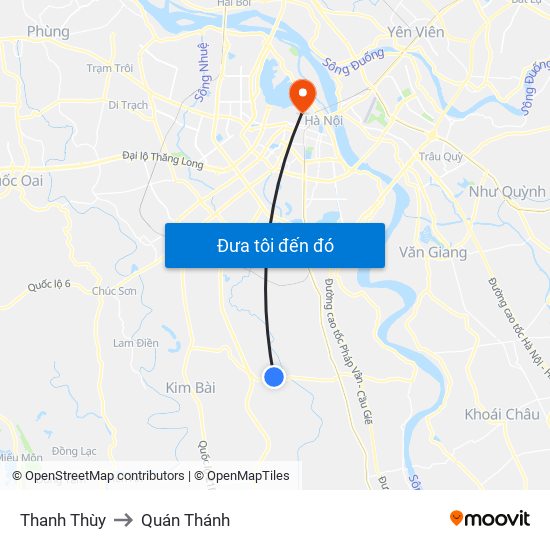 Thanh Thùy to Quán Thánh map