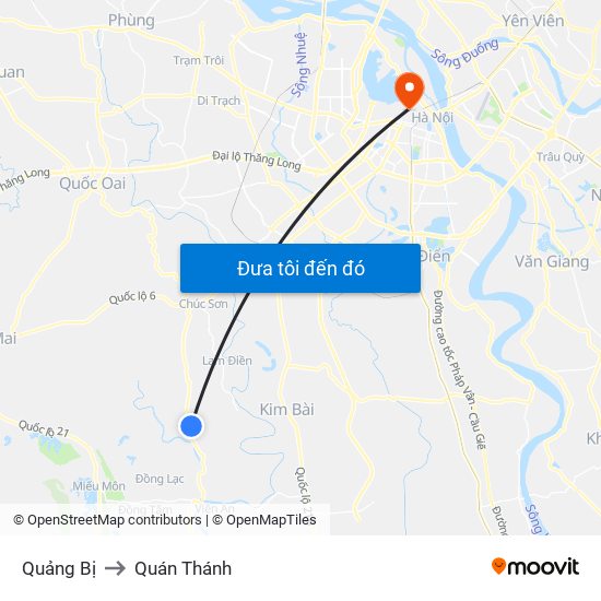 Quảng Bị to Quán Thánh map