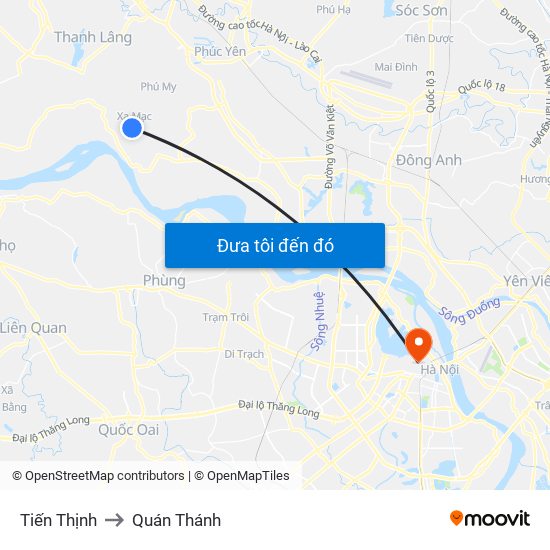 Tiến Thịnh to Quán Thánh map