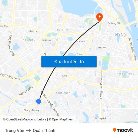 Trung Văn to Quán Thánh map