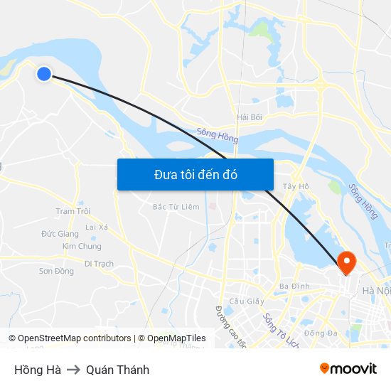 Hồng Hà to Quán Thánh map