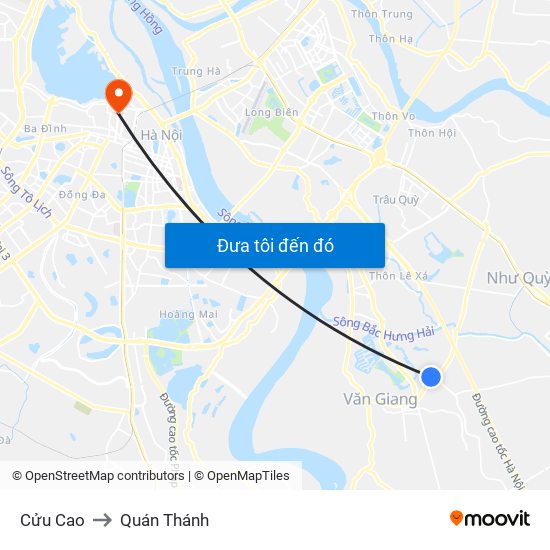 Cửu Cao to Quán Thánh map