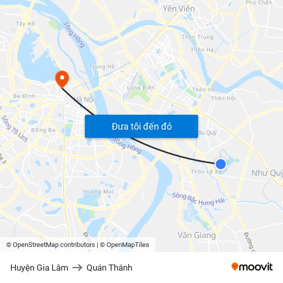 Huyện Gia Lâm to Quán Thánh map