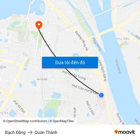 Bạch Đằng to Quán Thánh map