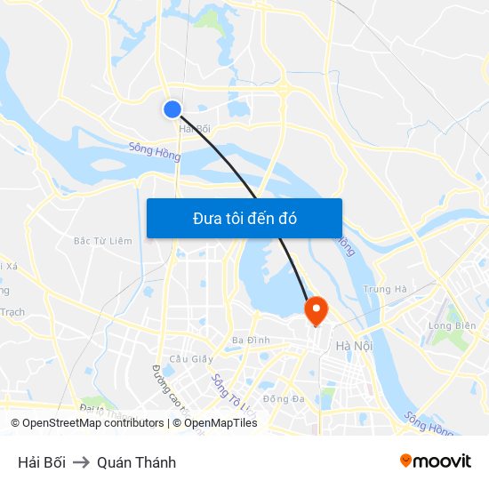 Hải Bối to Quán Thánh map