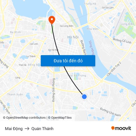 Mai Động to Quán Thánh map