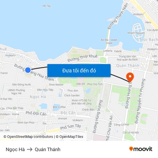 Ngọc Hà to Quán Thánh map
