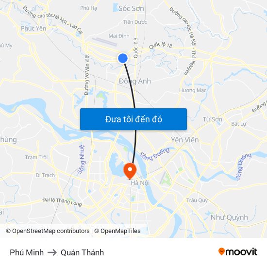 Phú Minh to Quán Thánh map