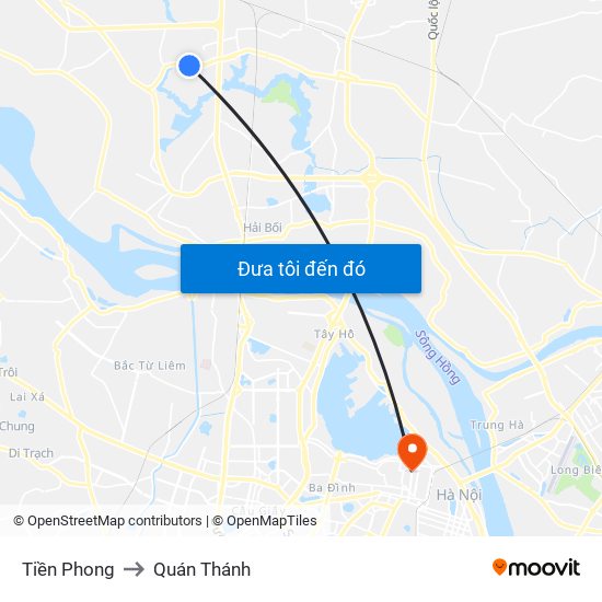 Tiền Phong to Quán Thánh map