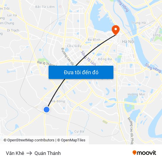 Văn Khê to Quán Thánh map