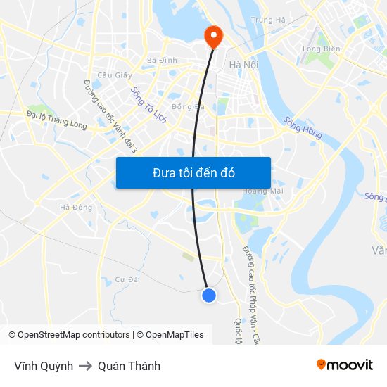 Vĩnh Quỳnh to Quán Thánh map