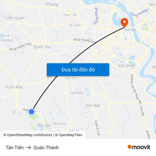 Tân Tiến to Quán Thánh map