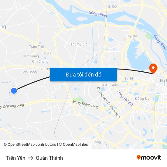 Tiền Yên to Quán Thánh map