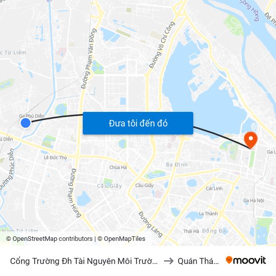 Cổng Trường Đh Tài Nguyên Môi Trường to Quán Thánh map