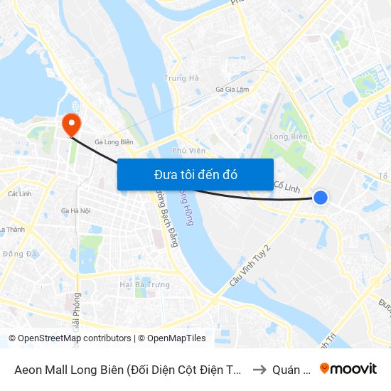 Aeon Mall Long Biên (Đối Diện Cột Điện T4a/2a-B Đường Cổ Linh) to Quán Thánh map