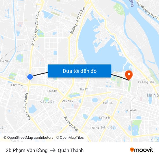 2b Phạm Văn Đồng to Quán Thánh map