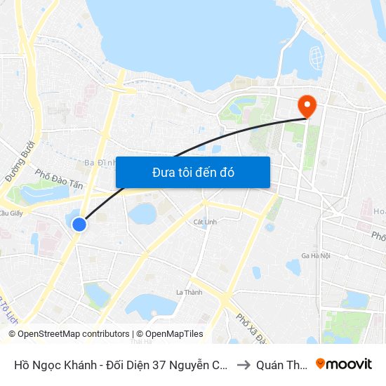 Hồ Ngọc Khánh - Đối Diện 37 Nguyễn Chí Thanh to Quán Thánh map