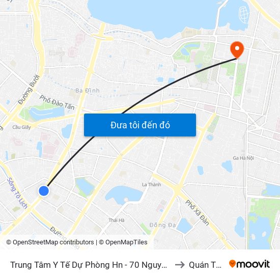 Trung Tâm Y Tế Dự Phòng Hn - 70 Nguyễn Chí Thanh to Quán Thánh map