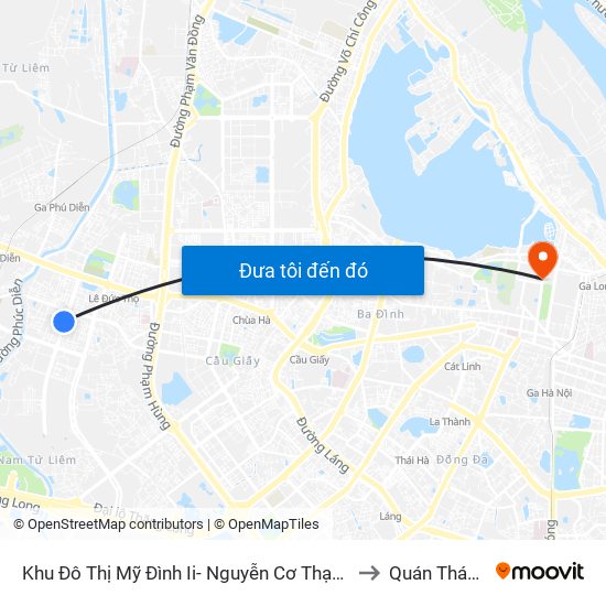 Khu Đô Thị Mỹ Đình Ii- Nguyễn Cơ Thạch to Quán Thánh map