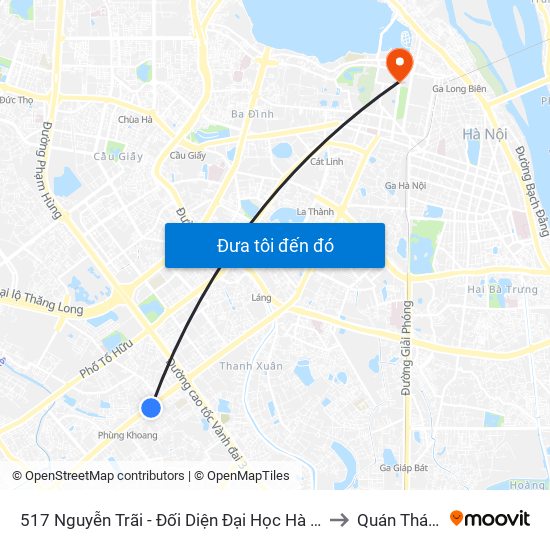 517 Nguyễn Trãi - Đối Diện Đại Học Hà Nội to Quán Thánh map