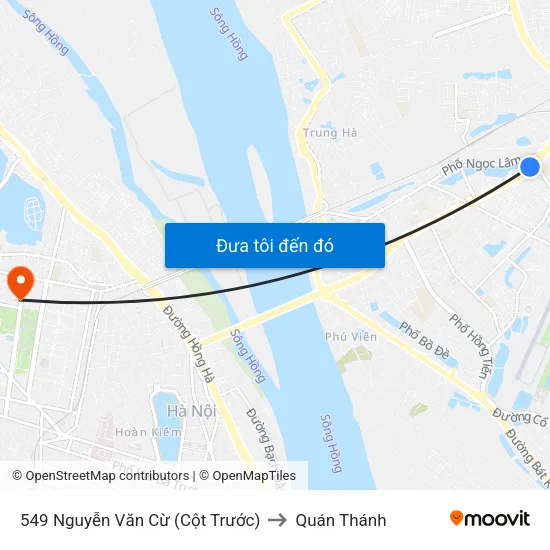 549 Nguyễn Văn Cừ (Cột Trước) to Quán Thánh map