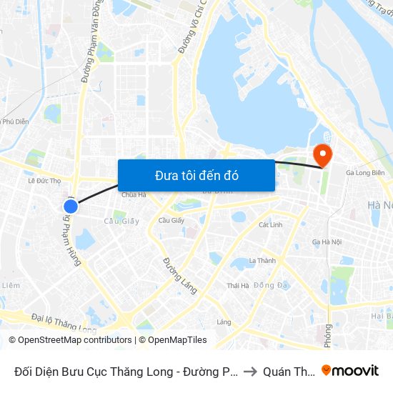 Đối Diện Bưu Cục Thăng Long - Đường Phạm Hùng to Quán Thánh map