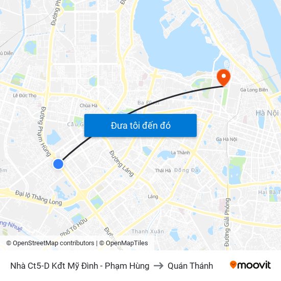 Nhà Ct5-D Kđt Mỹ Đình - Phạm Hùng to Quán Thánh map