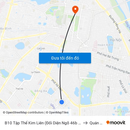 B10 Tập Thể Kim Liên (Đối Diện Ngõ 46b Phạm Ngọc Thạch) to Quán Thánh map