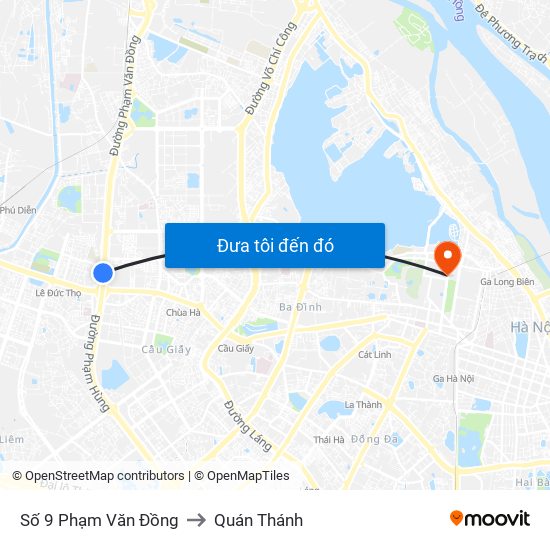 Trường Phổ Thông Hermam Gmeiner - Phạm Văn Đồng to Quán Thánh map