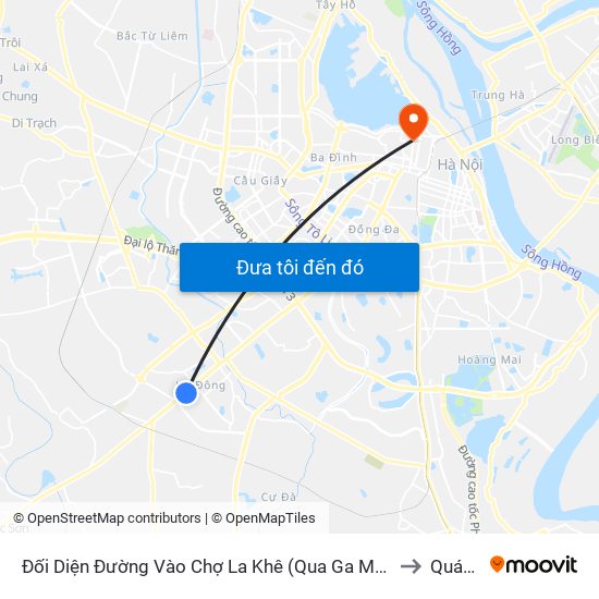 Đối Diện Đường Vào Chợ La Khê (Qua Ga Metro La Khê) - 405 Quang Trung (Hà Đông) to Quán Thánh map