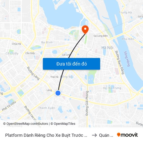 Platform Dành Riêng Cho Xe Buýt Trước Nhà 604 Trường Chinh to Quán Thánh map