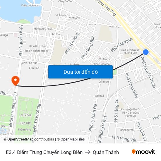 E3.4 Điểm Trung Chuyển Long Biên to Quán Thánh map