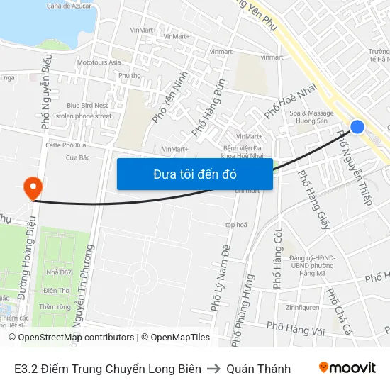 E3.2 Điểm Trung Chuyển Long Biên to Quán Thánh map