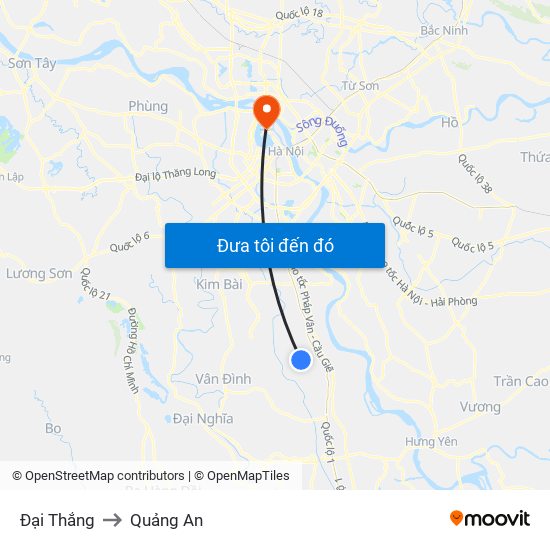 Đại Thắng to Quảng An map