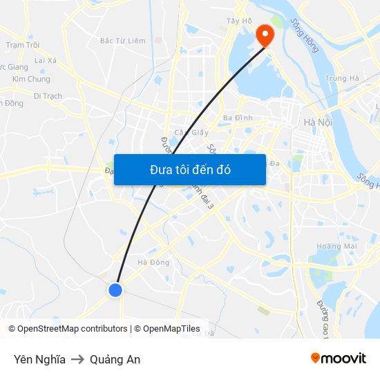 Yên Nghĩa to Quảng An map