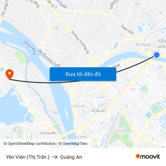 Yên Viên (Thị Trấn ) to Quảng An map