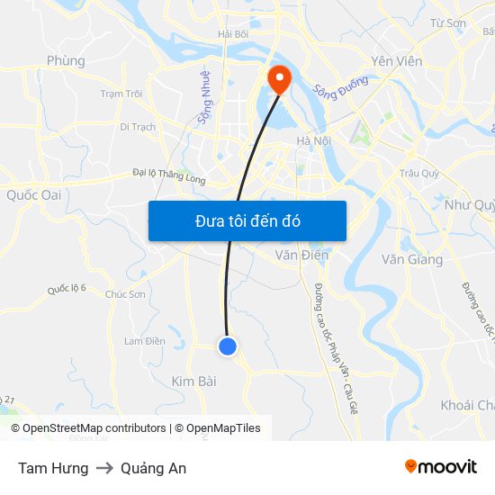 Tam Hưng to Quảng An map
