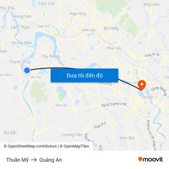 Thuần Mỹ to Quảng An map