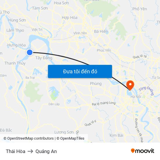 Thái Hòa to Quảng An map