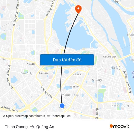 Thịnh Quang to Quảng An map