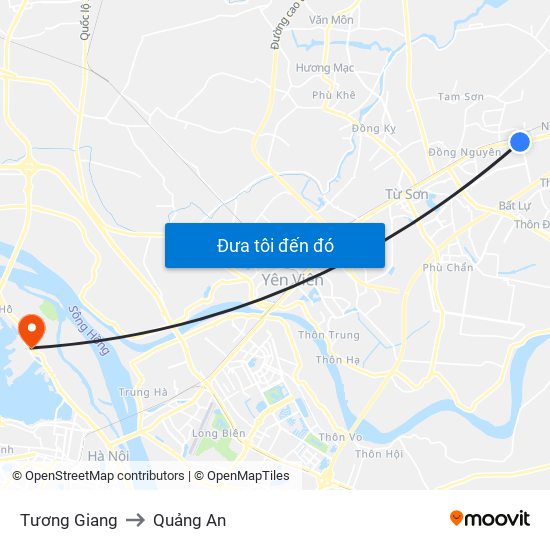 Tương Giang to Quảng An map