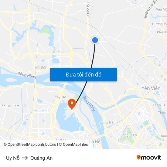 Uy Nỗ to Quảng An map