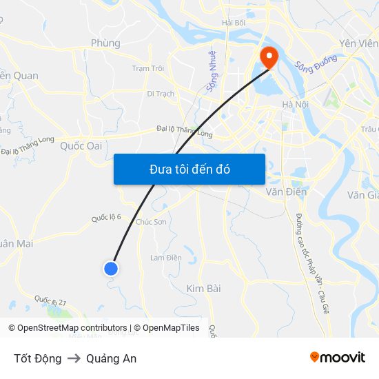 Tốt Động to Quảng An map