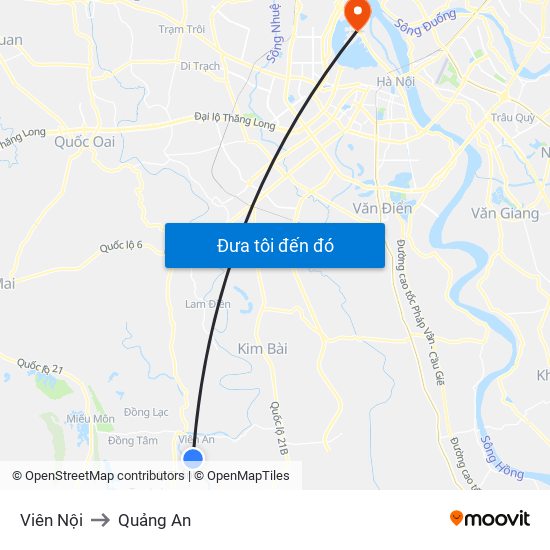 Viên Nội to Quảng An map