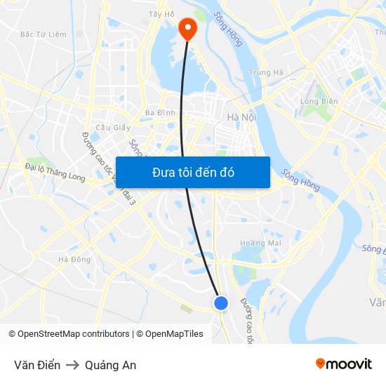 Văn Điển to Quảng An map