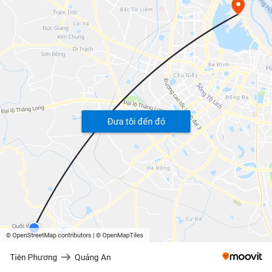 Tiên Phương to Quảng An map
