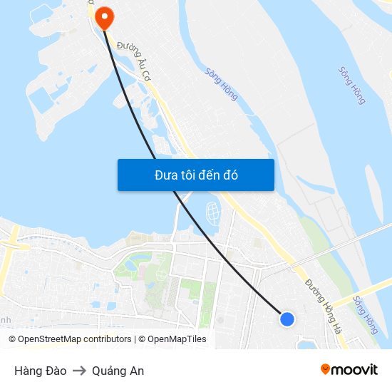 Hàng Đào to Quảng An map